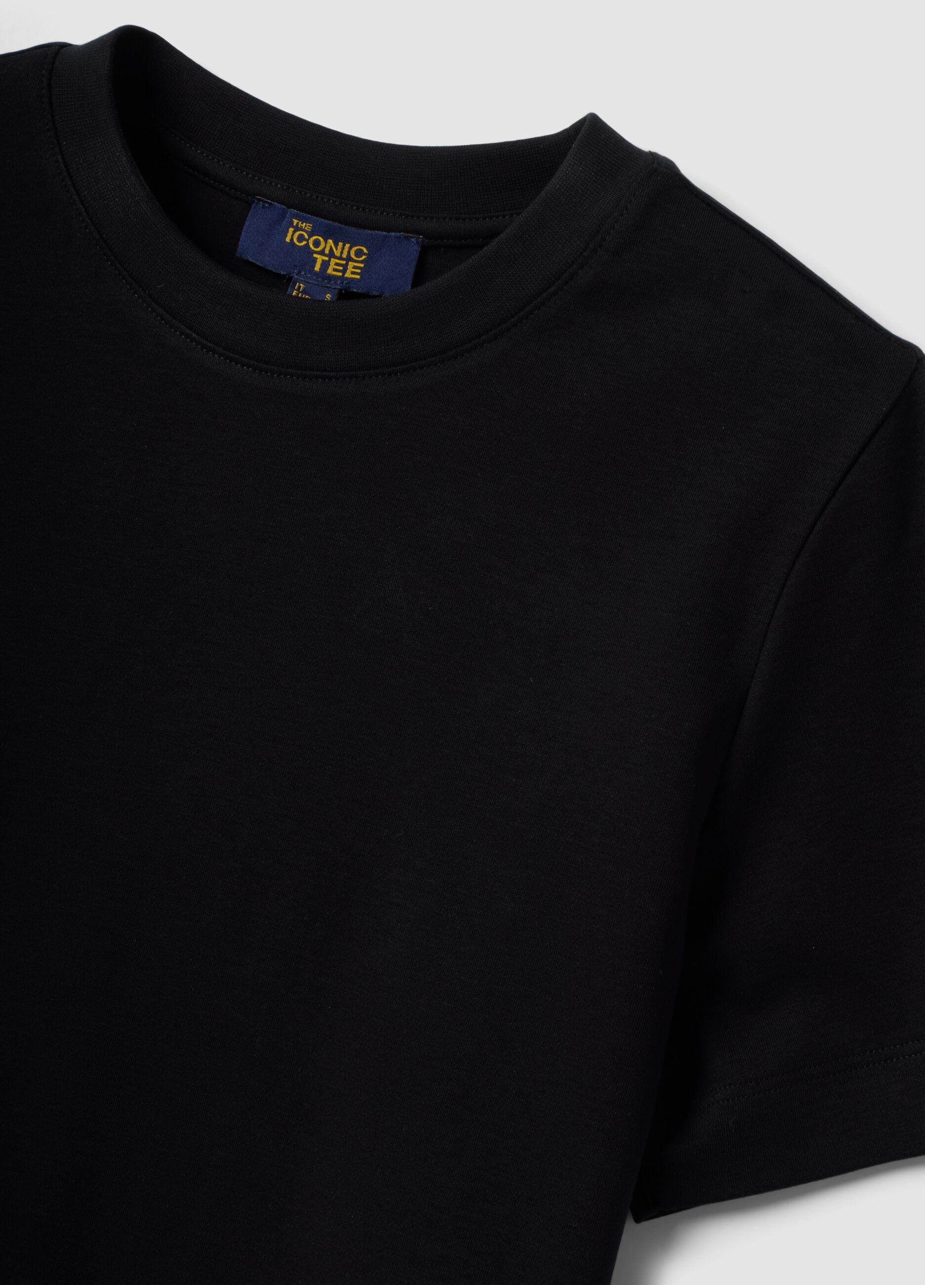 The Iconic Tee relaxed-fit black pure cotton short-sleeve T-shirt