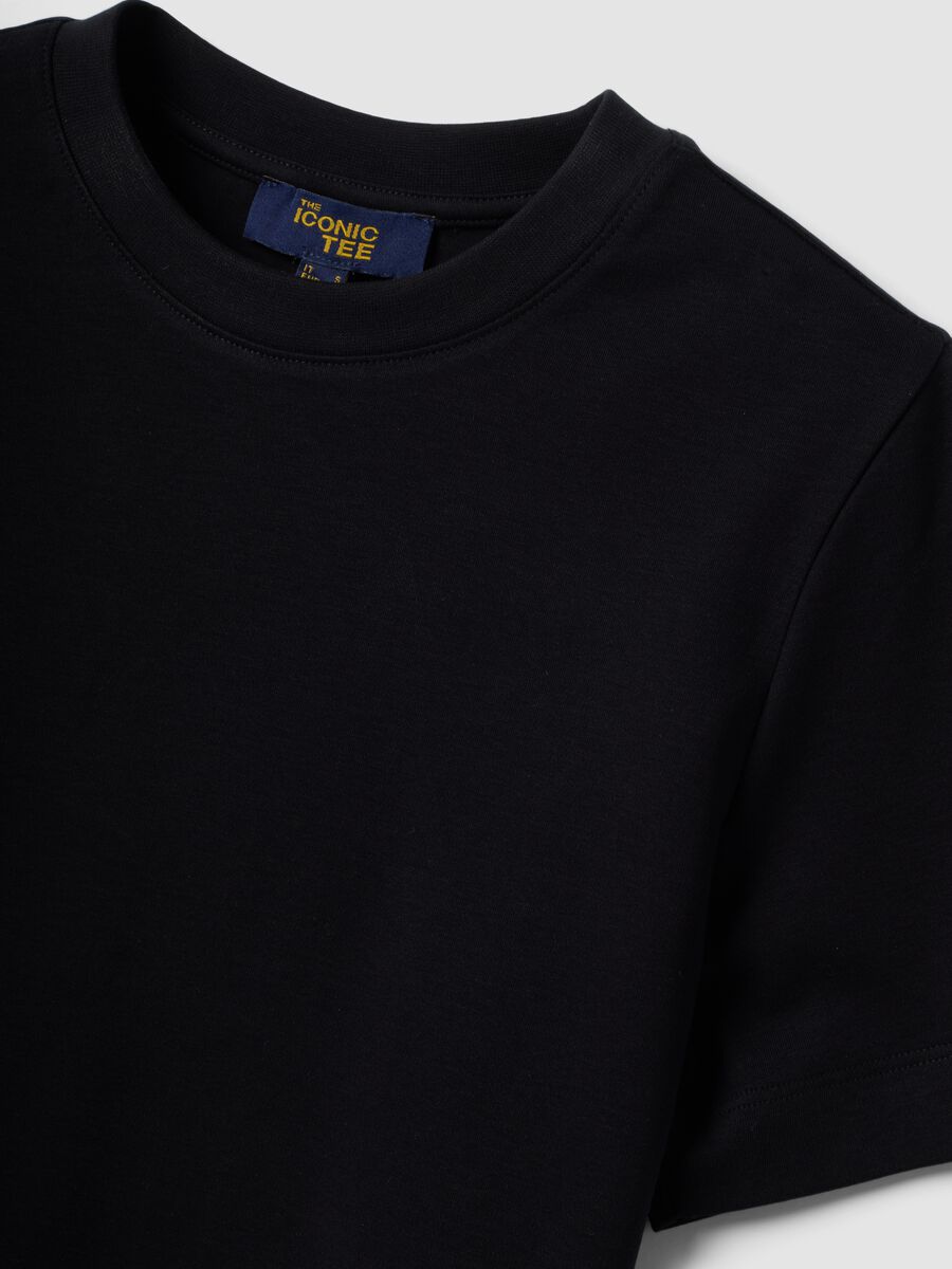 T-shirt The Iconic Tee relaxed fit nera in puro cotone a maniche corte_6
