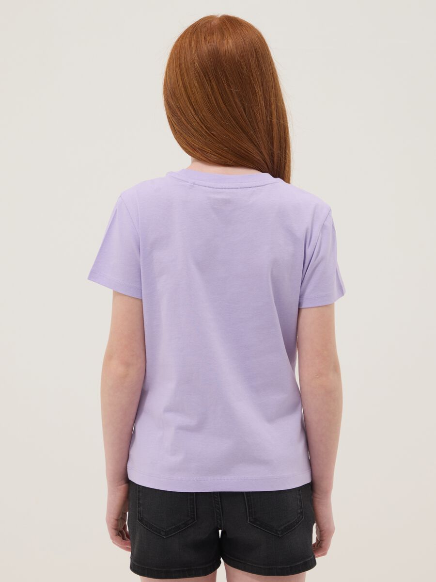 Girls&rsquo; Purple Pure Cotton Regular Fit T-shirt_1