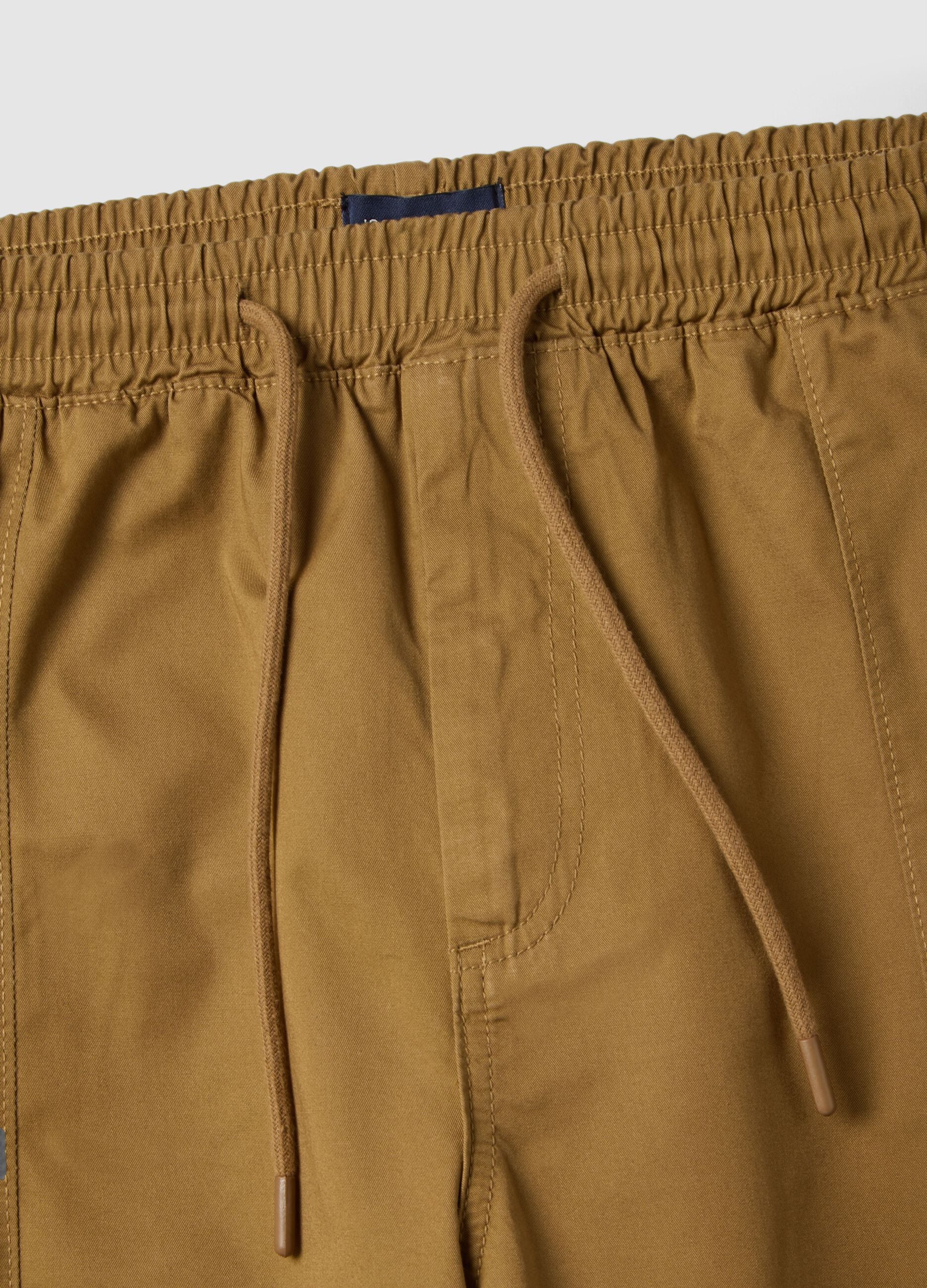 Slim fit brown cotton chinos