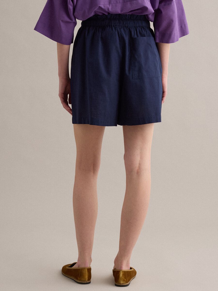 Shorts in puro cotone blu regular fit_2