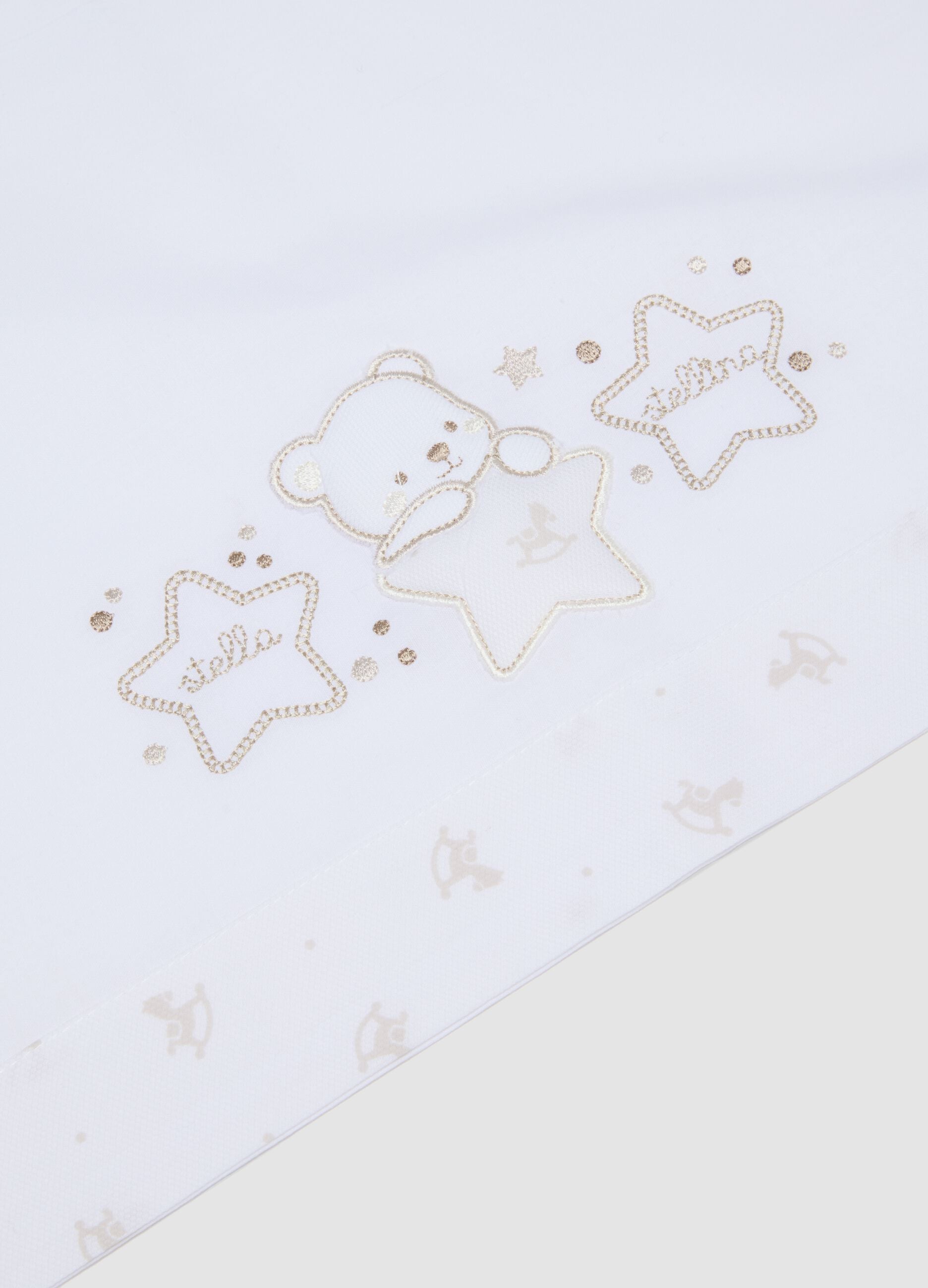 White pure cotton baby sheet with embroidery