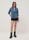 Black stretch cotton denim shorts_1