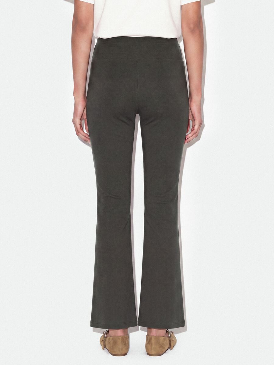 Grey stretch cotton flared trousers_2