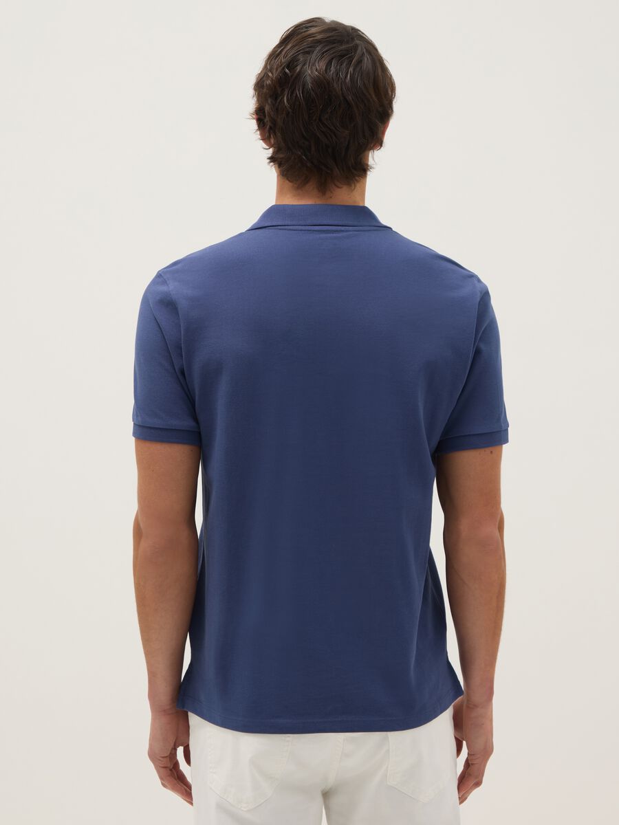 Blue pure cotton polo regular fit_3