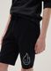 Regular fit black pure cotton shorts for boys_2