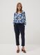Blue linen and cotton blend trousers_0