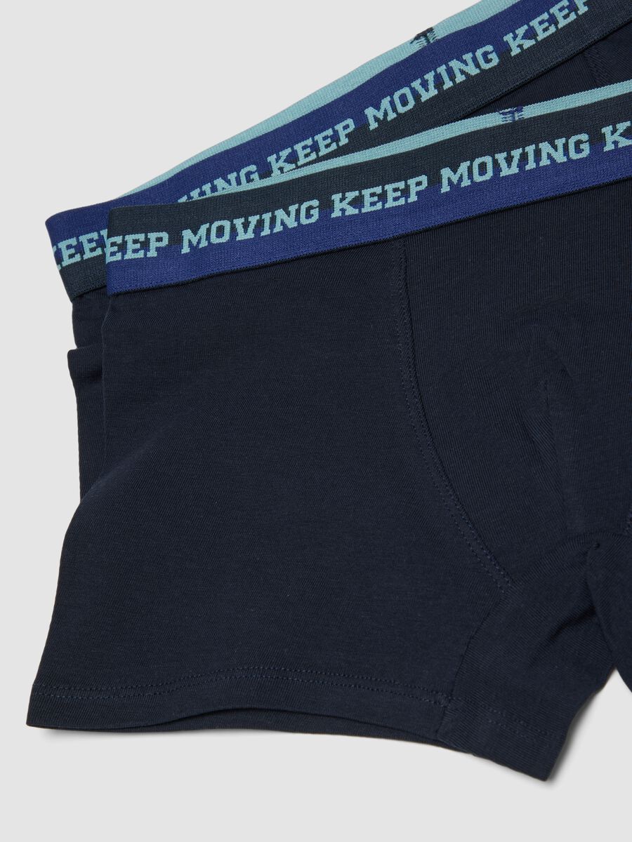 Triple pack of navy blue mid-length boys&rsquo; boxers in stretch organic cotton_3