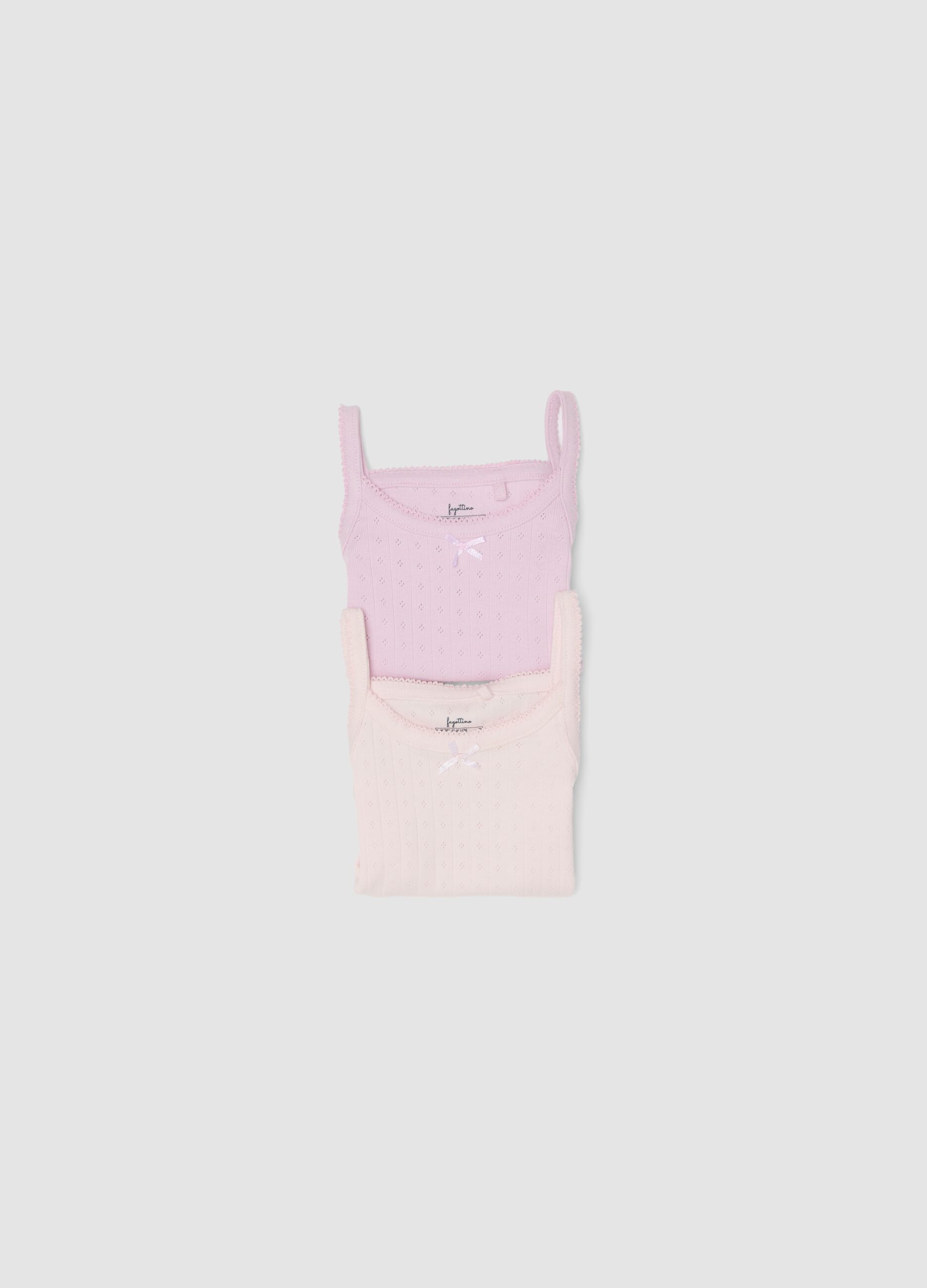 2-pack pink organic cotton pointelle bodysuits for baby girl