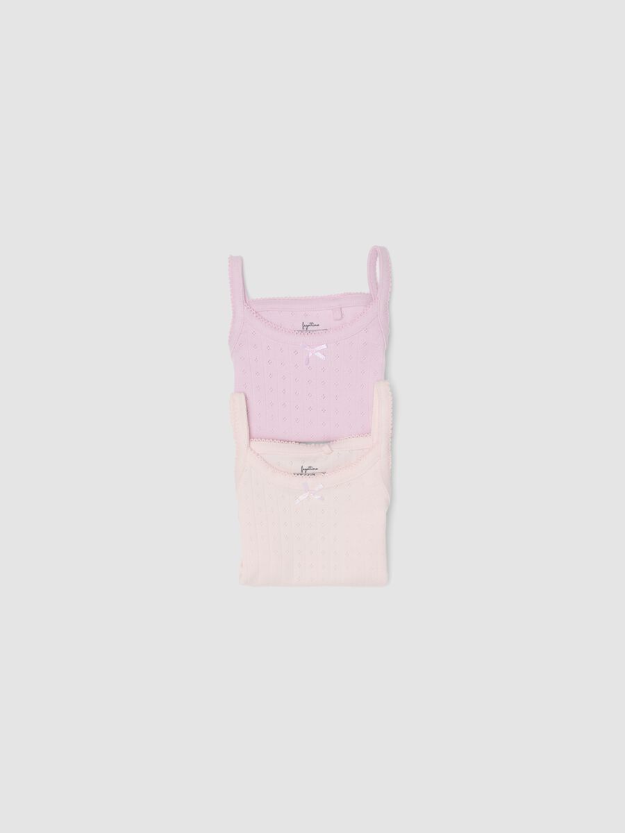2-pack pink organic cotton pointelle bodysuits for baby girl_2