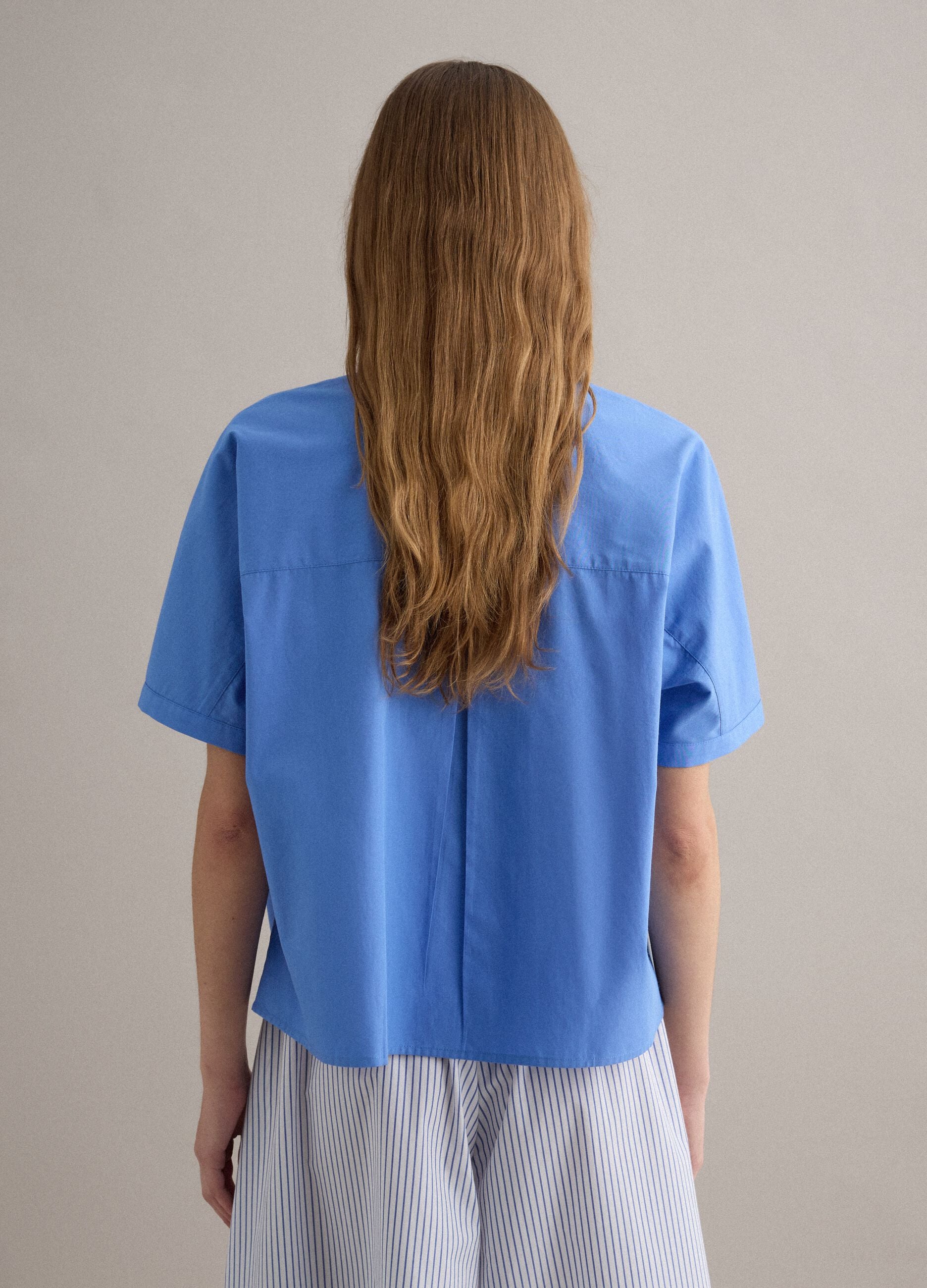 Azure pure cotton oversized fit shirt
