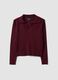 Red viscose-blend polo-collar top, regular fit_4