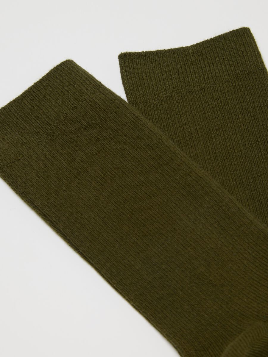 Green midi cotton blend socks_1