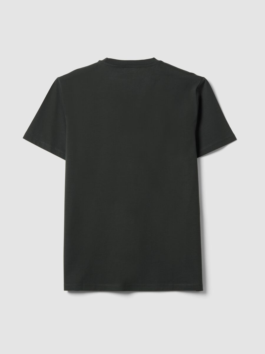 Grey mercerised pure cotton crew-neck T-shirt, regular fit_6