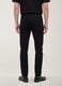 Black slim-fit jeans in cotton and viscose blend_4