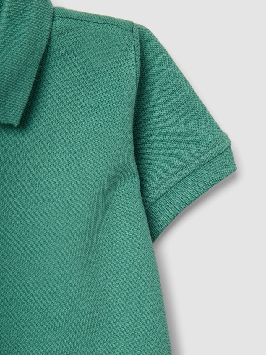 Polo in puro cotone organico verde da bimbo regular fit_3