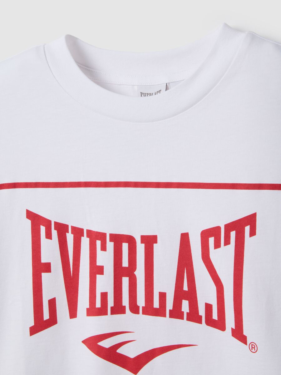 Pure White Cotton T-shirt Regular Fit with Everlast Print_5