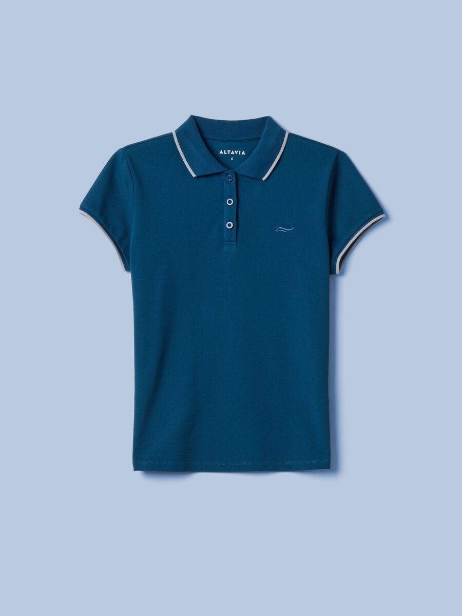 ALTAVIA SAILING blue stretch cotton polo shirt_4