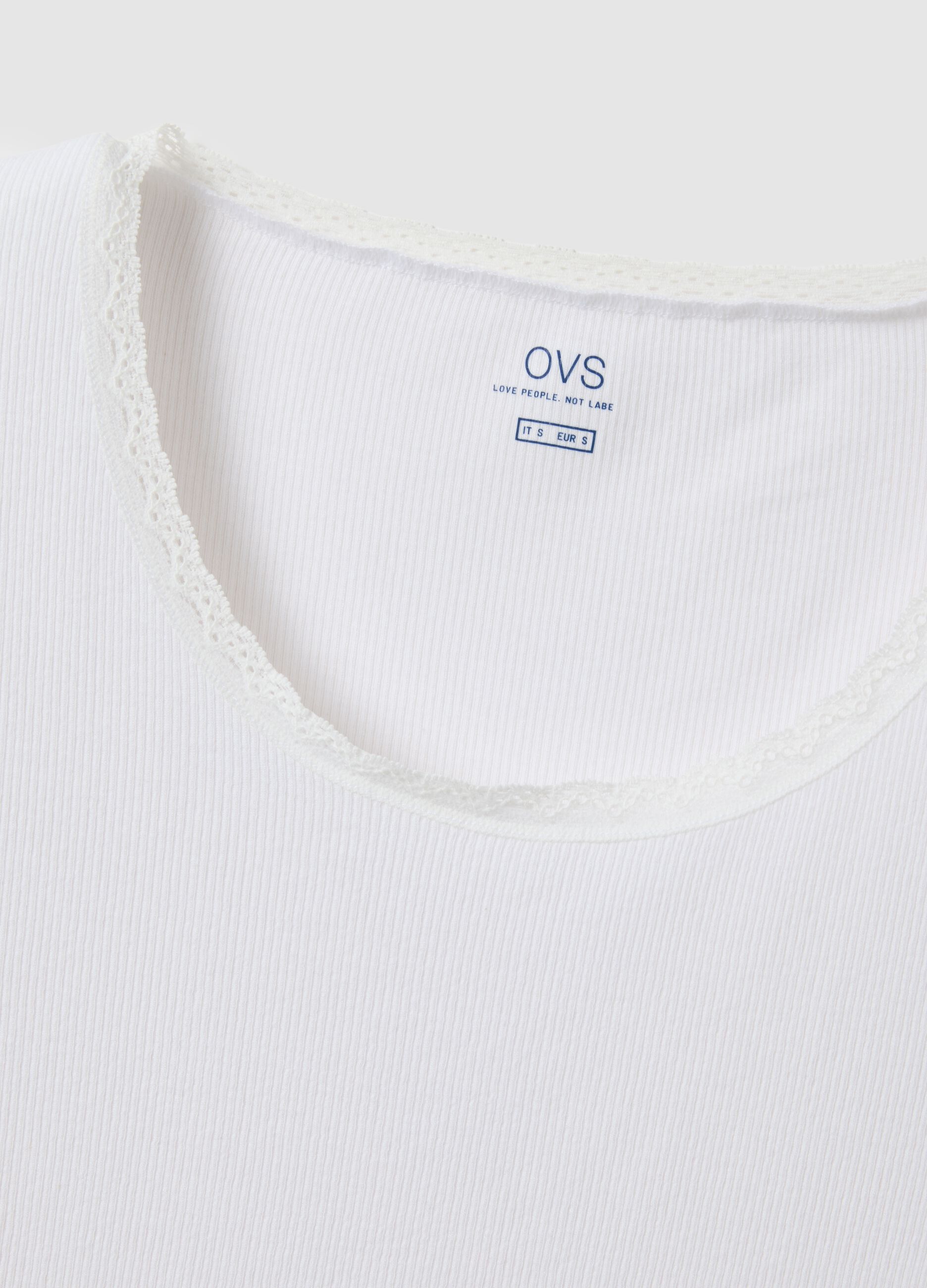 White long sleeve crew neck cotton blend regular fit shirt