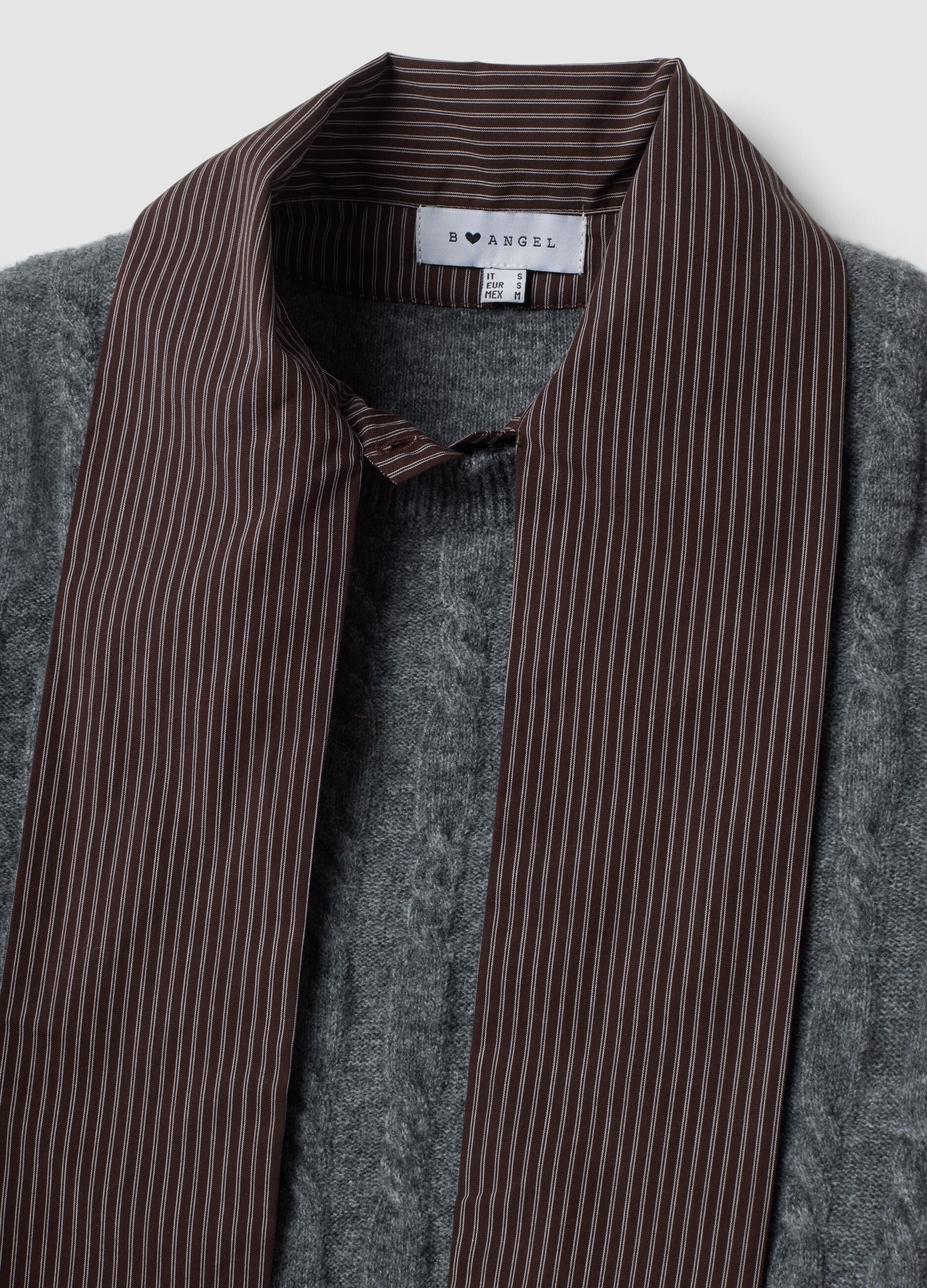Grey stretch sweatshirt with crew neck