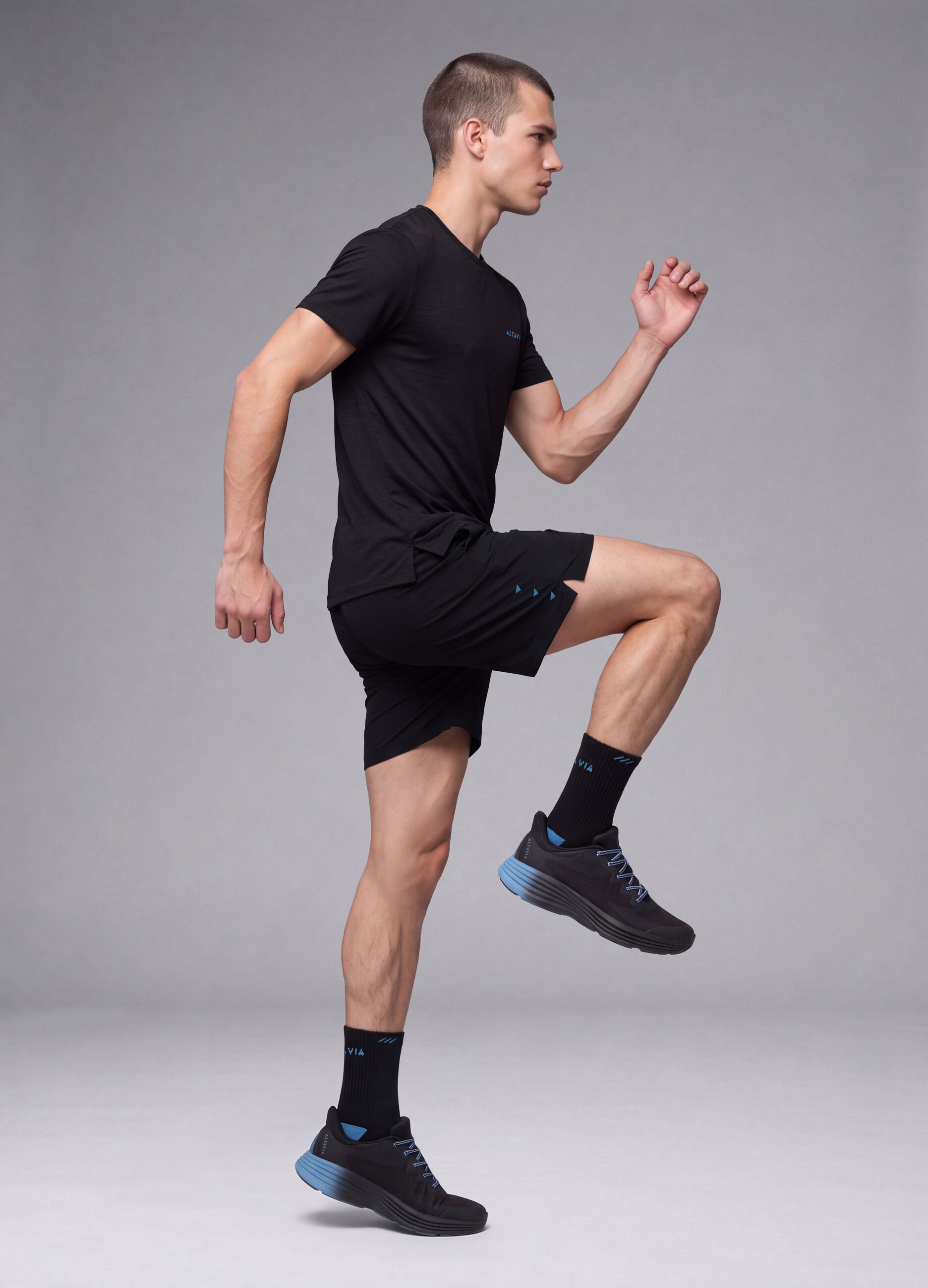 Black easy-dry stretch shorts ALTAVIA RUNNING
