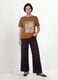 Brown pure cotton T-shirt with front print, regular fit_1