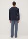 Navy organic cotton pyjamas with grandad collar, regular fit_2