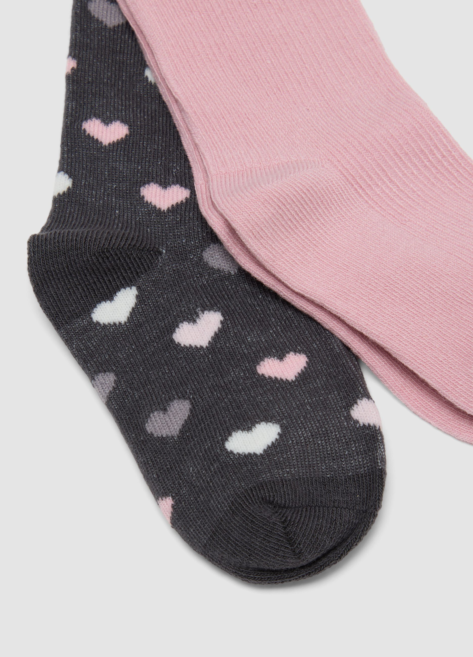 3-pack of pink long socks in stretch organic cotton