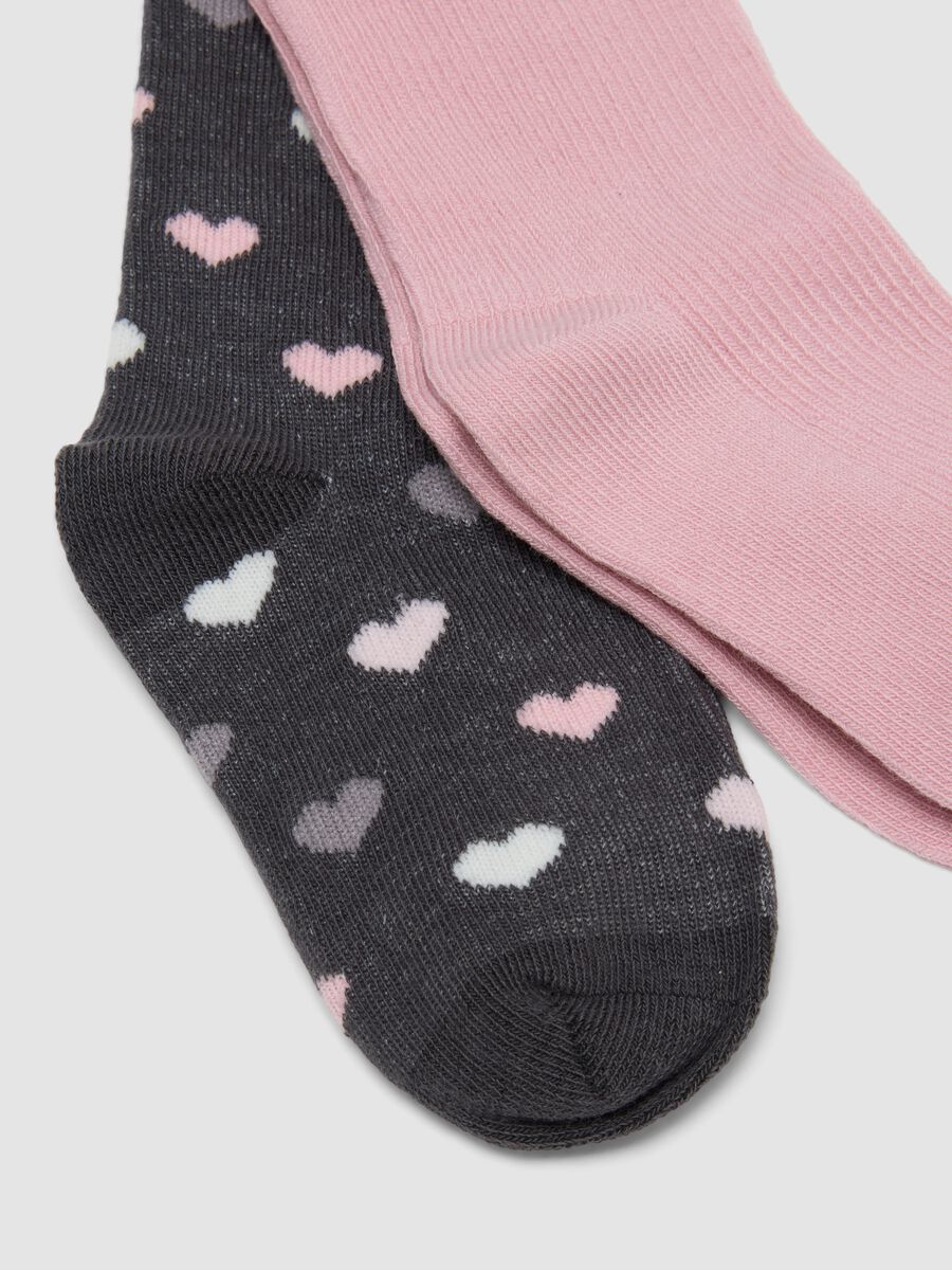 3-pack of pink long socks in stretch organic cotton_1