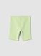 Green ribbed stretch-cotton shorts for baby girls, regular fit_1