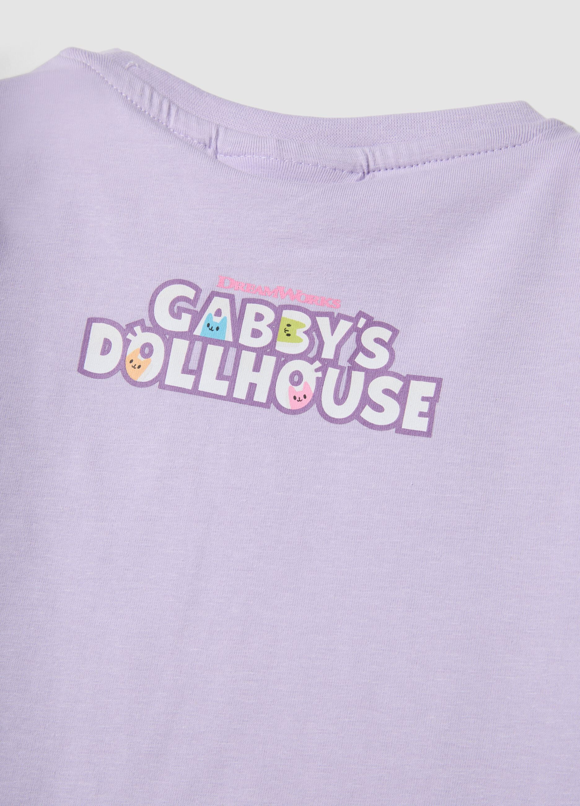 Girls' lilac stretch cotton regular fit t-shirt