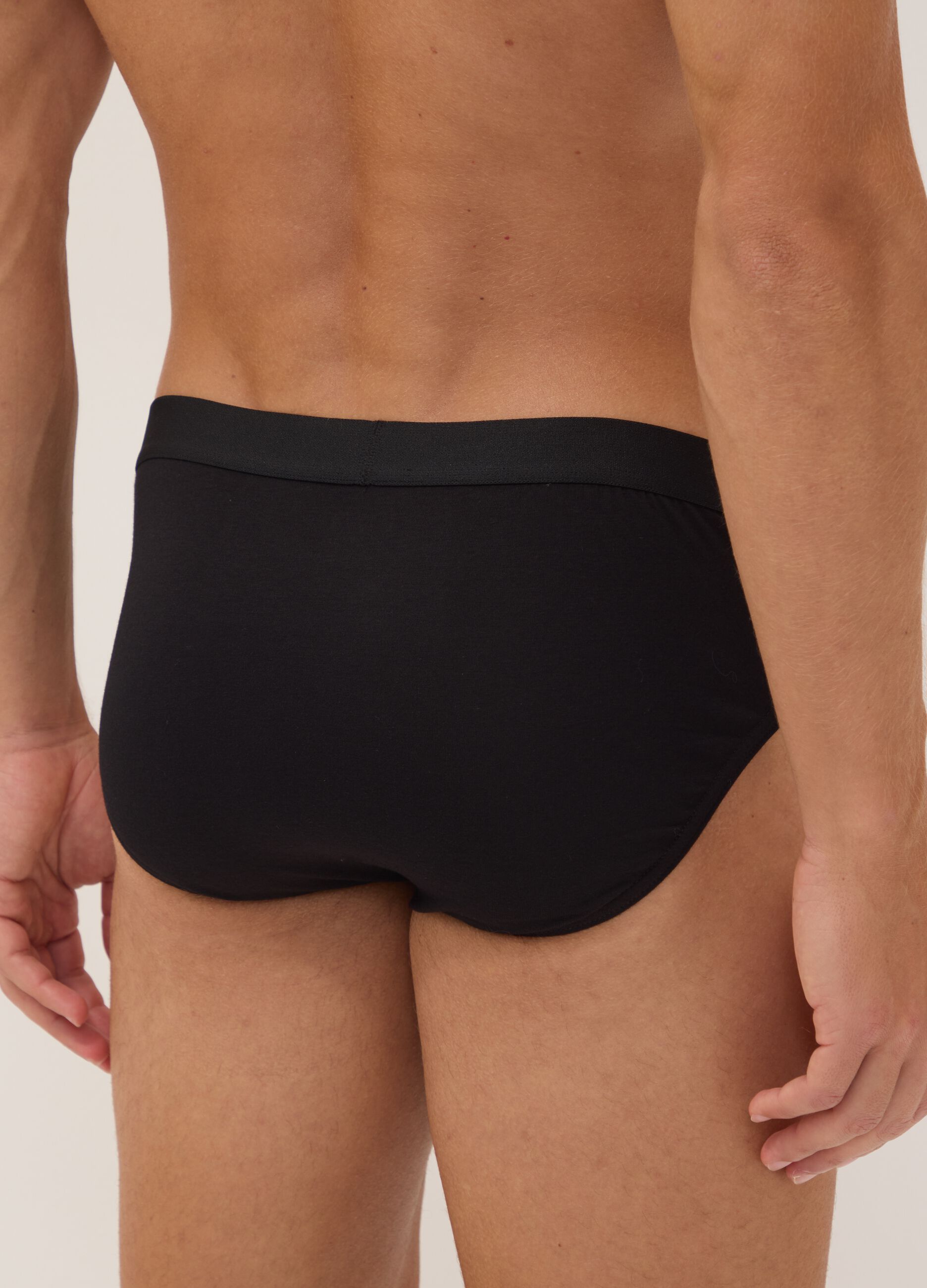 Five-pack of black stretch organic cotton briefs