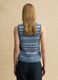 Multicolour cotton blend regular fit tank top with perforated texture_3