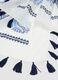 Foulard in puro cotone bianco con ricami floreali blu_2
