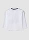 White pure cotton crew-neck T-shirt with Mickey print for baby boy_1