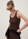 Brown textured stretch vest top_0