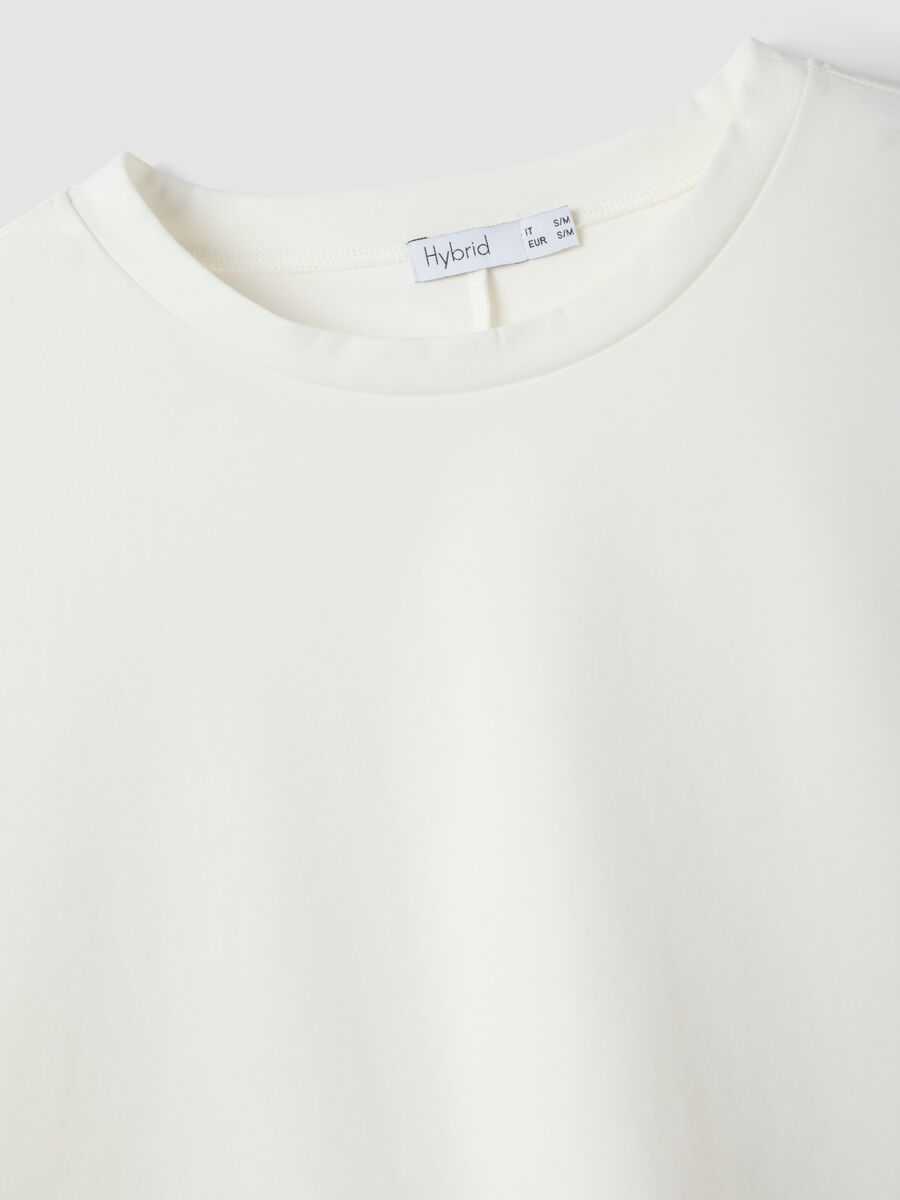White regular fit stretch cotton-blend T-shirt_5