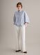 Multicolour striped viscose and linen-blend oversized shirt_1