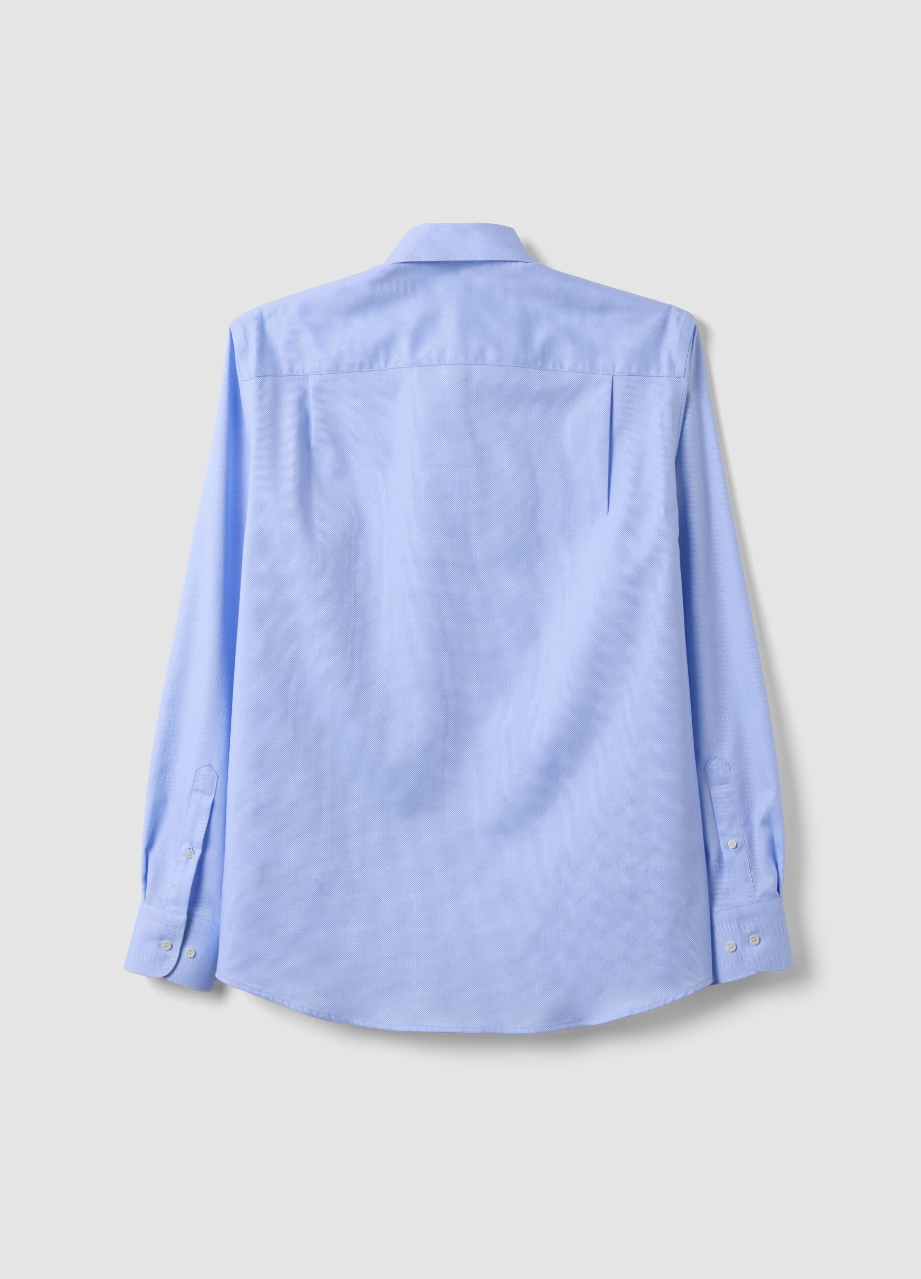 Light blue pure cotton no-iron regular fit shirt