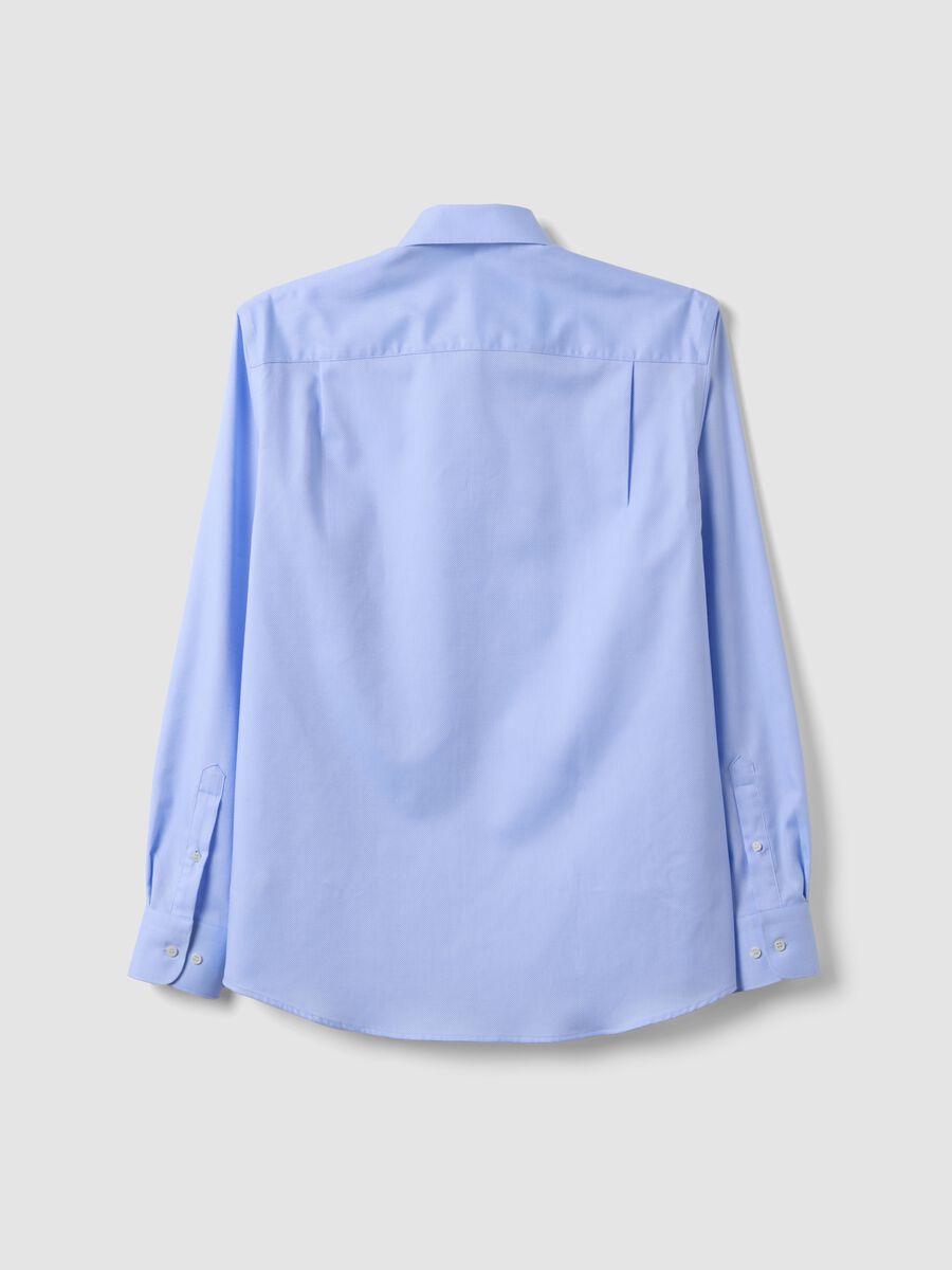 Light blue pure cotton no-iron regular fit shirt_5