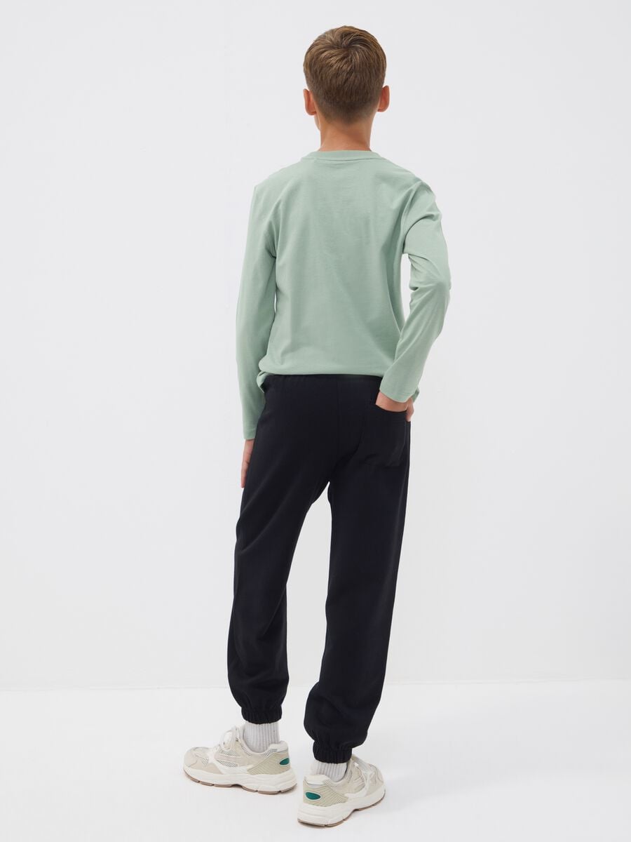 Pantaloni jogger neri in puro cotone_1