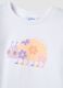 White pure cotton girl's T-shirt regular fit with print_2