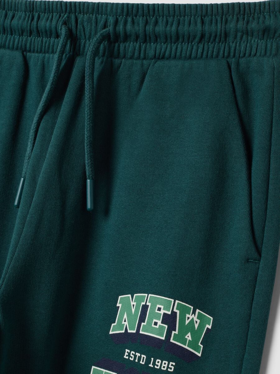 Green cotton and viscose blend joggers_3