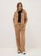 Brown cotton blend regular fit trousers_0