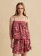 Regular-fit multicolour blouse with thin straps and floral print_2