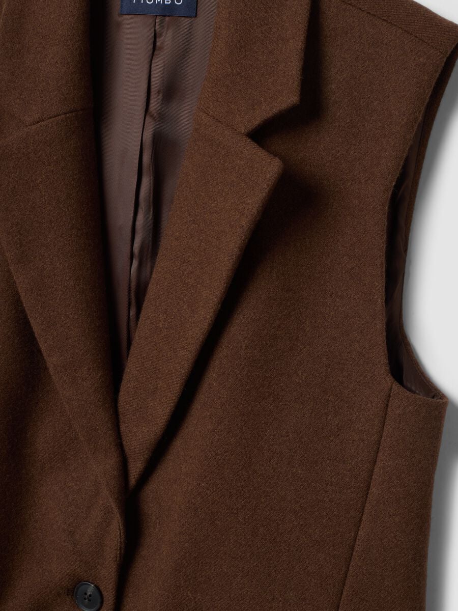 Brown viscose-blend waistcoat with classic lapels_5