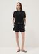 Black linen-viscose blend shorts with elasticated waist, regular fit_0