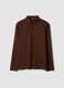 Brown long-sleeved pure cotton polo_4