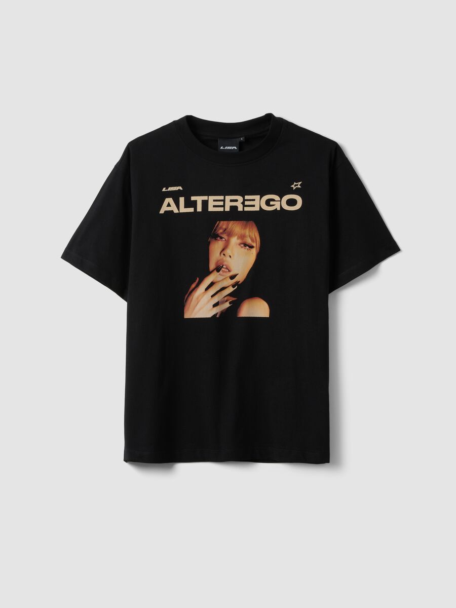 Black pure cotton regular-fit T-shirt with print_4
