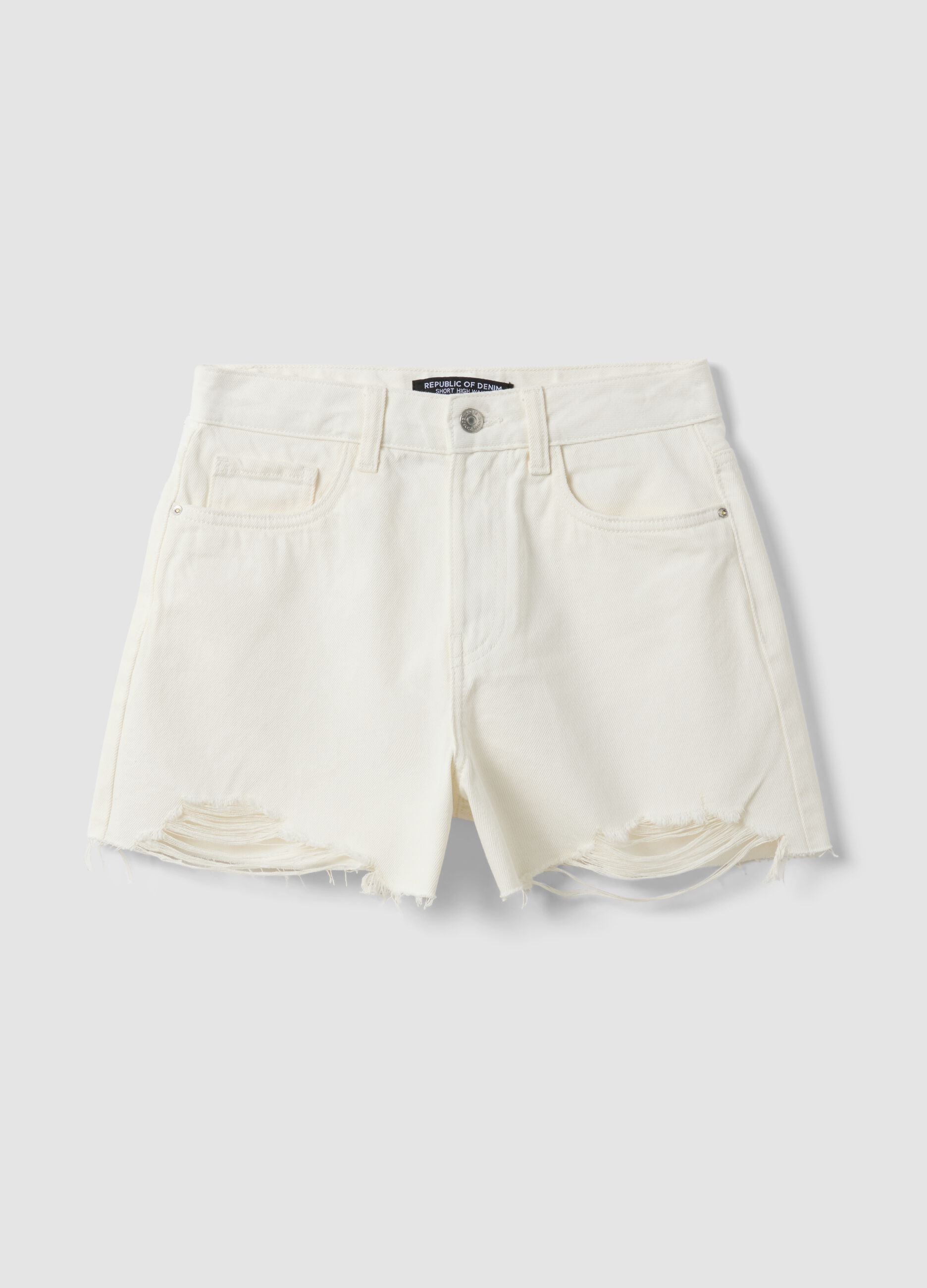 White pure cotton shorts